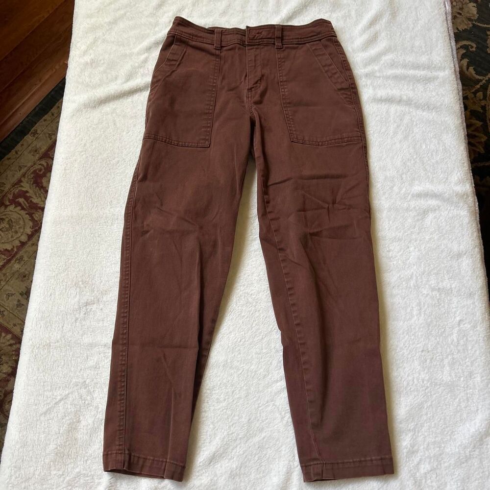 a new day Brown stretch chino pants with a relaxed fit women's 2